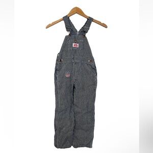 Vtg Round House Boys Pinstriped Train Conductor Style Bib Coveralls UP Size 6